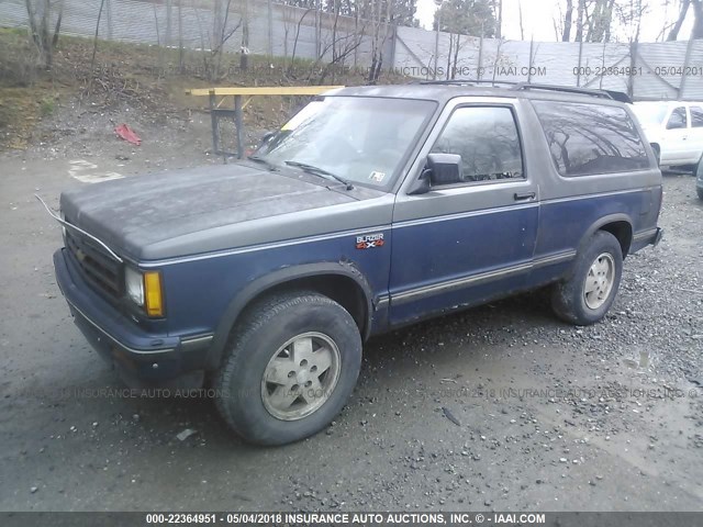 1GNCT18R8H0163706 - 1987 CHEVROLET BLAZER S10 BLUE photo 2