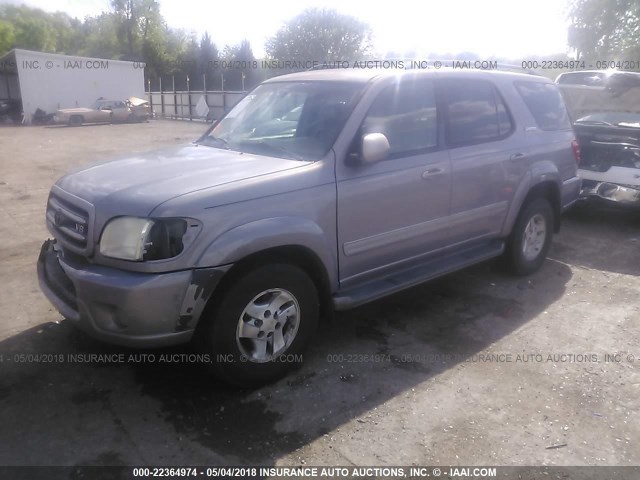 5TDZT38A41S005679 - 2001 TOYOTA SEQUOIA LIMITED GRAY photo 2