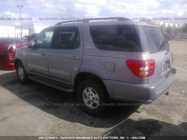 5TDZT38A41S005679 - 2001 TOYOTA SEQUOIA LIMITED GRAY photo 3