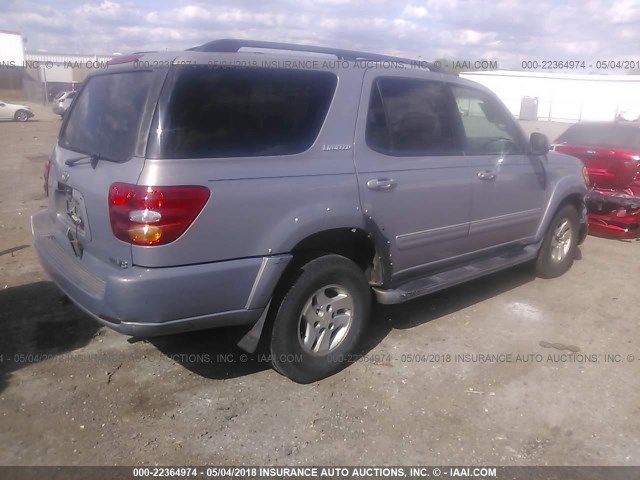 5TDZT38A41S005679 - 2001 TOYOTA SEQUOIA LIMITED GRAY photo 4