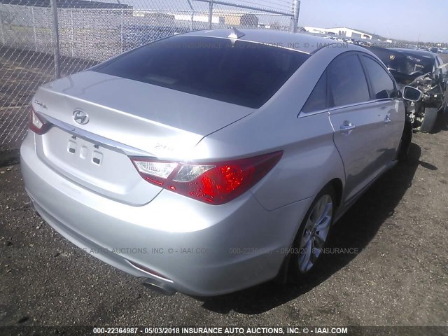 5NPEC4AB4BH258046 - 2011 HYUNDAI SONATA SE/LIMITED SILVER photo 4