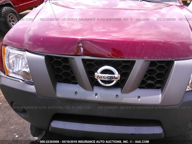 5N1AN08U88C501463 - 2008 NISSAN XTERRA OFF ROAD/S/SE RED photo 6