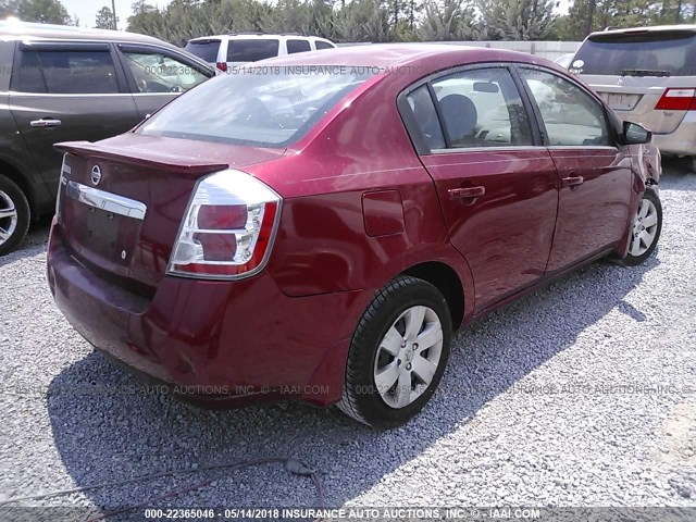 3N1AB6AP0CL767452 - 2012 NISSAN SENTRA 2.0/2.0S/SR/2.0SL RED photo 4