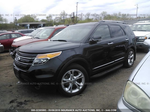 1FM5K8F87DGC53496 - 2013 FORD EXPLORER LIMITED BLACK photo 2