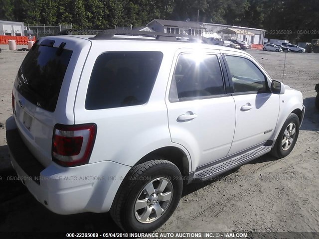 1FMCU04168KB78818 - 2008 FORD ESCAPE LIMITED WHITE photo 4