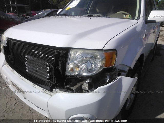 1FMCU04168KB78818 - 2008 FORD ESCAPE LIMITED WHITE photo 6