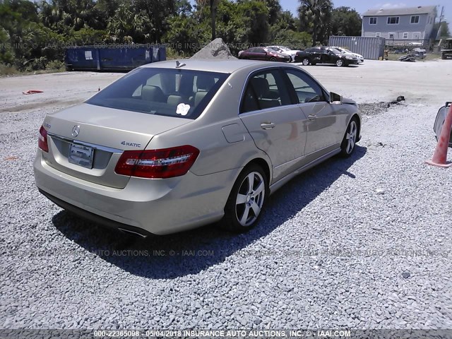 WDDHF8HB2AA155995 - 2010 MERCEDES-BENZ E 350 4MATIC GOLD photo 4