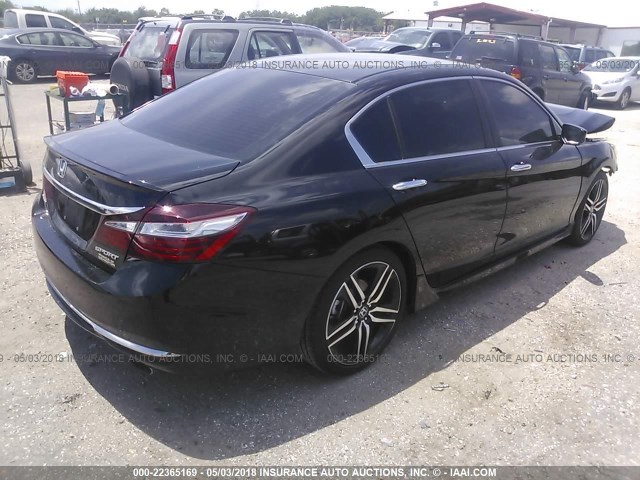 1HGCR2F50GA137320 - 2016 HONDA ACCORD SPORT 黑色 照片 4