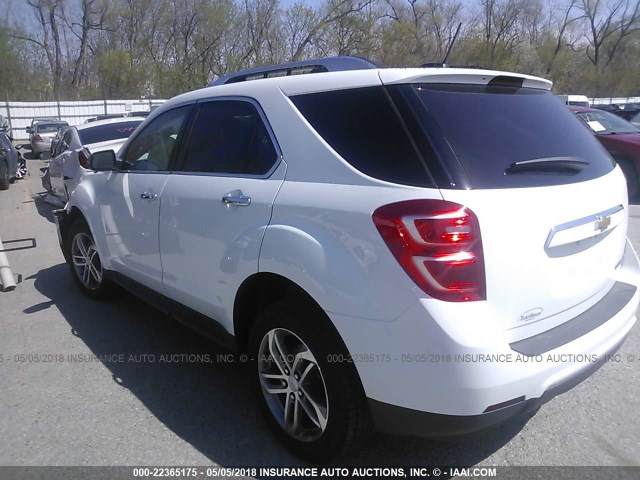 1GNALDEKXGZ106367 - 2016 CHEVROLET EQUINOX LTZ WHITE photo 3