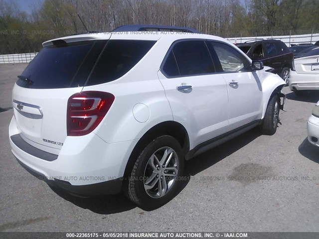 1GNALDEKXGZ106367 - 2016 CHEVROLET EQUINOX LTZ WHITE photo 4