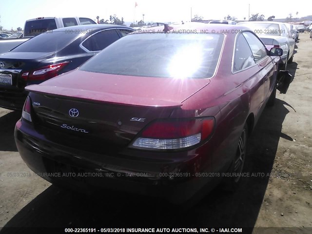 2T1CG22P91C487768 - 2001 TOYOTA CAMRY SOLARA SE RED photo 4