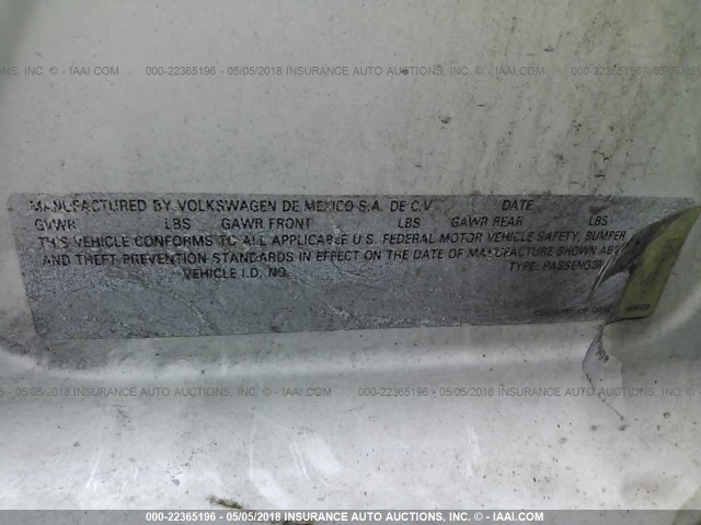 3VWEF71KX7M113603 - 2007 VOLKSWAGEN JETTA WOLFSBURG 白色 照片 9