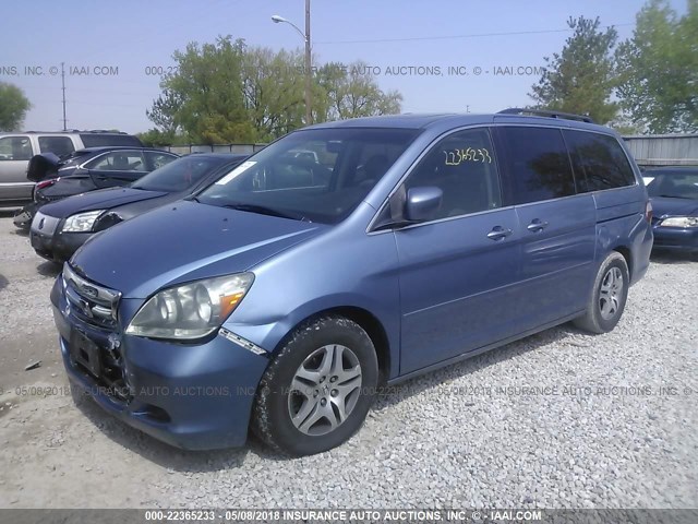 5FNRL38787B014032 - 2007 HONDA ODYSSEY EXL ლურჯი ფოტო 2