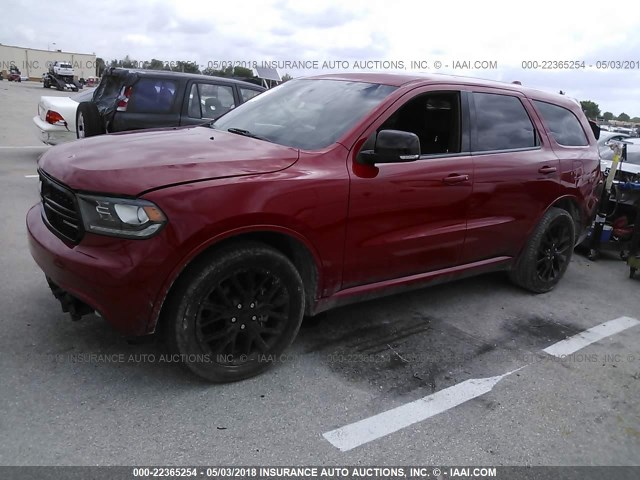 1C4RDHDG7GC392923 - 2016 DODGE DURANGO LIMITED RED photo 2