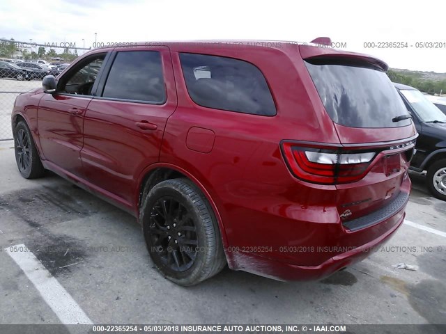 1C4RDHDG7GC392923 - 2016 DODGE DURANGO LIMITED RED photo 3