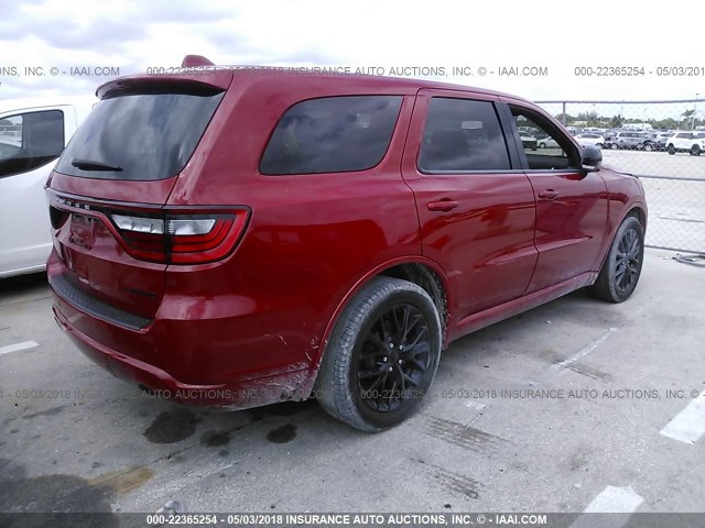 1C4RDHDG7GC392923 - 2016 DODGE DURANGO LIMITED RED photo 4