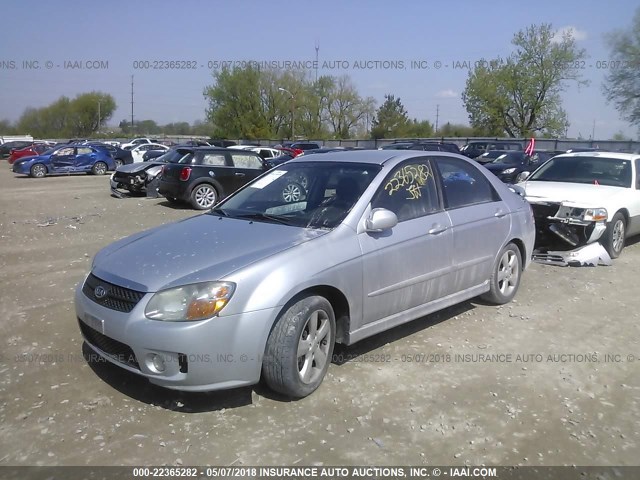 KNAFE121575006409 - 2007 KIA SPECTRA EX/LX SILVER photo 2