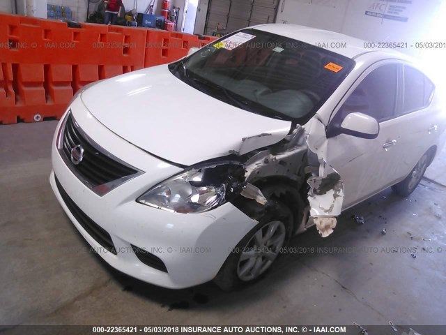 3N1CN7AP0EL866619 - 2014 NISSAN VERSA S/S PLUS/SV/SL WHITE photo 6