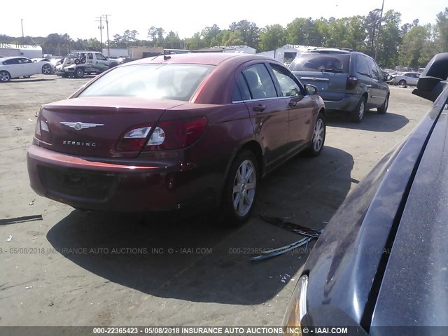 1C3LC56R57N646448 - 2007 CHRYSLER SEBRING TOURING RED photo 4