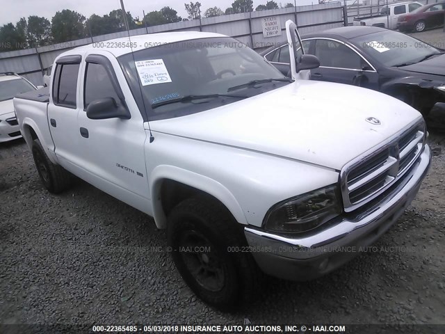 1B7HG2AZ6YS705800 - 2000 DODGE DAKOTA QUAD WHITE photo 1