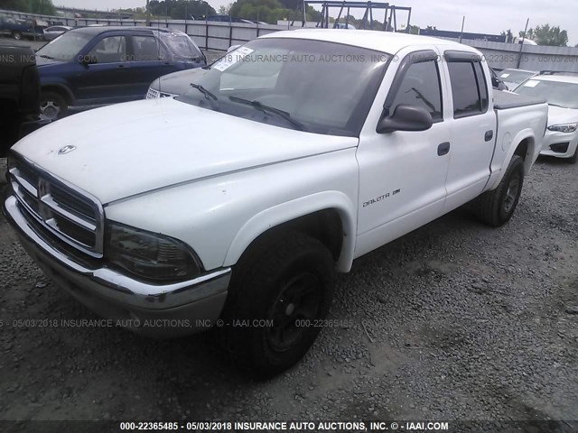 1B7HG2AZ6YS705800 - 2000 DODGE DAKOTA QUAD WHITE photo 2