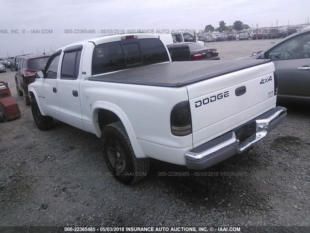 1B7HG2AZ6YS705800 - 2000 DODGE DAKOTA QUAD WHITE photo 3