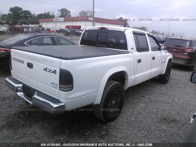 1B7HG2AZ6YS705800 - 2000 DODGE DAKOTA QUAD WHITE photo 4