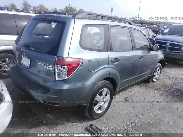 JF2SH6BC2AH914296 - 2010 SUBARU FORESTER XS Ашық көк фото 4