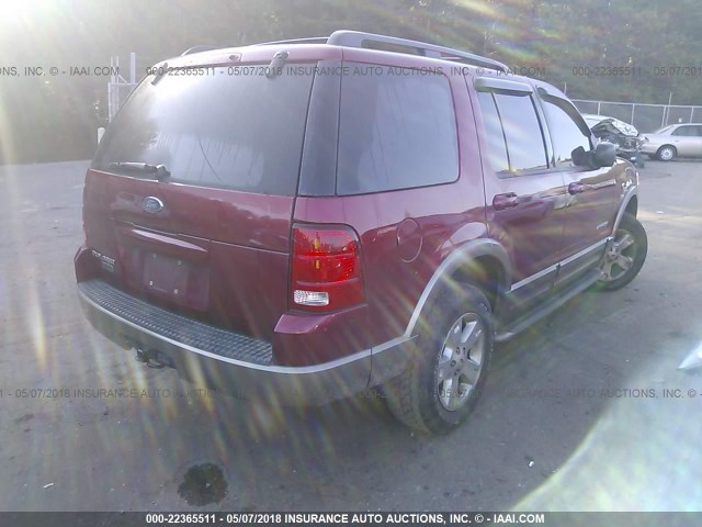 1FMZU64K24UC26934 - 2004 FORD EXPLORER EDDIE BAUER MAROON photo 4