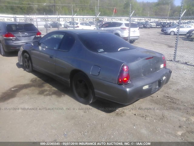 2G1WW12E849262540 - 2004 CHEVROLET MONTE CARLO LS GRAY photo 3