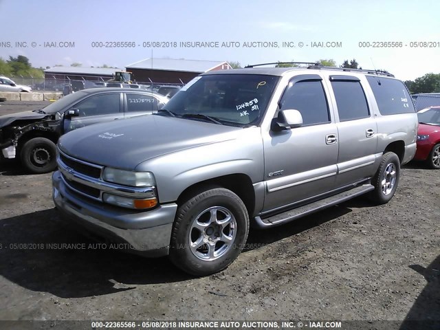 3GNFK16T21G124058 - 2001 CHEVROLET SUBURBAN K1500 GRAY photo 2