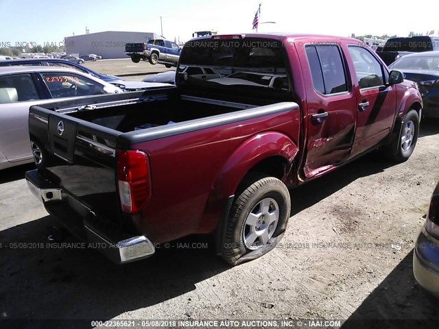 1N6AD07W66C426749 - 2006 NISSAN FRONTIER CREW CAB LE/SE/OFF ROAD RED photo 4