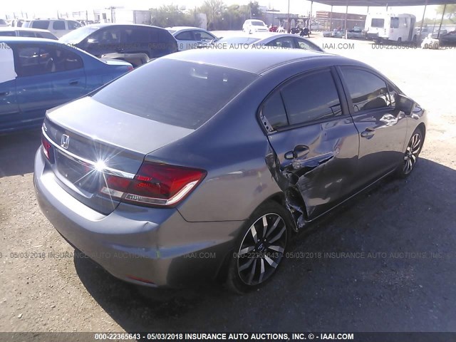 19XFB2F96EE078464 - 2014 HONDA CIVIC EXL GRAY photo 4