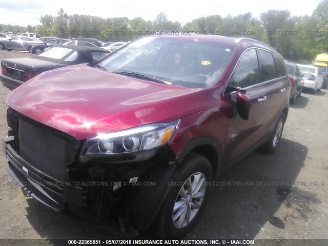 5XYPG4A56GG083837 - 2016 KIA SORENTO LX/L RED photo 2