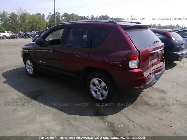 1C4NJCBA0ED881552 - 2014 JEEP COMPASS SPORT RED photo 3