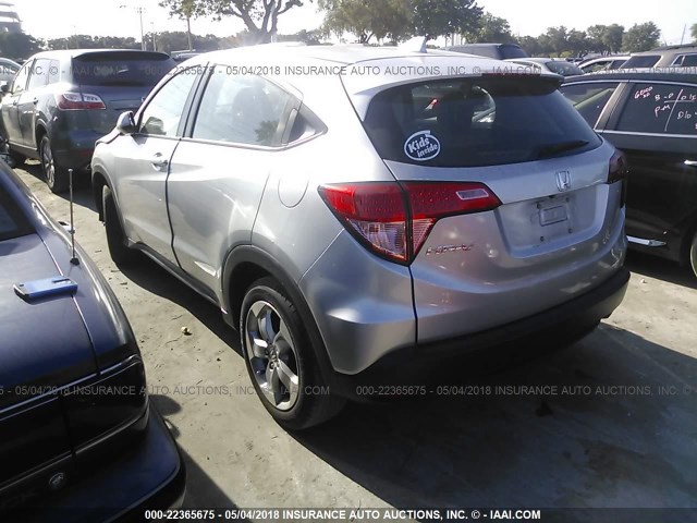 3CZRU5H35GM709113 - 2016 HONDA HR-V LX SILVER photo 3