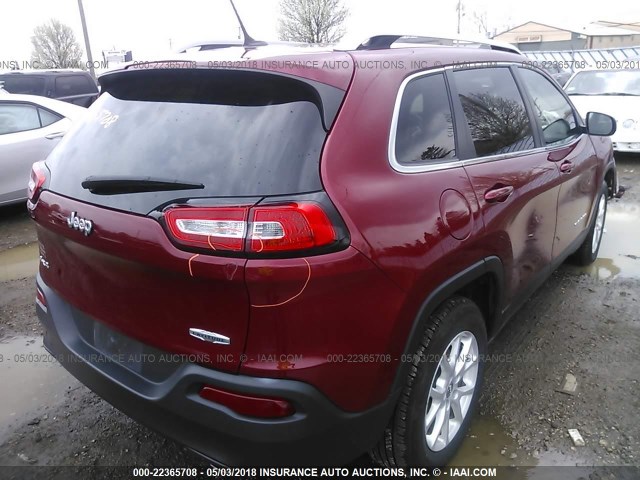 1C4PJMCS6EW126318 - 2014 JEEP CHEROKEE LATITUDE MAROON photo 4