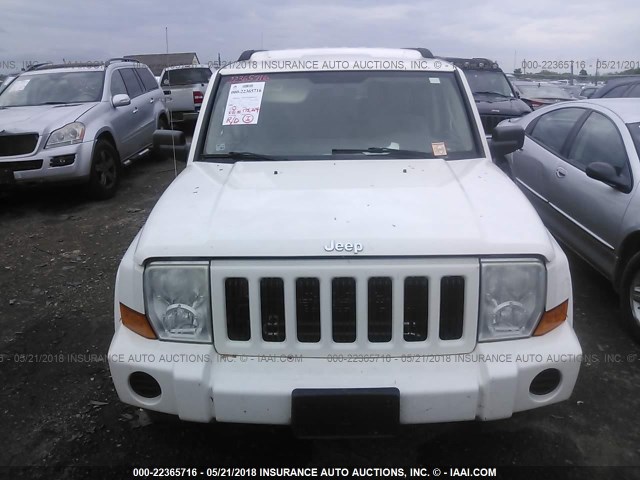 1J8HH48K36C199473 - 2006 JEEP COMMANDER WHITE photo 6