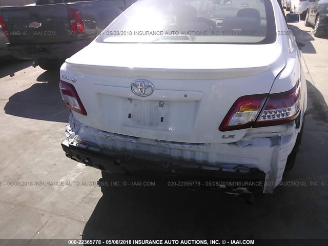 4T1BF3EK6AU512838 - 2010 TOYOTA CAMRY SE/LE/XLE WHITE photo 6