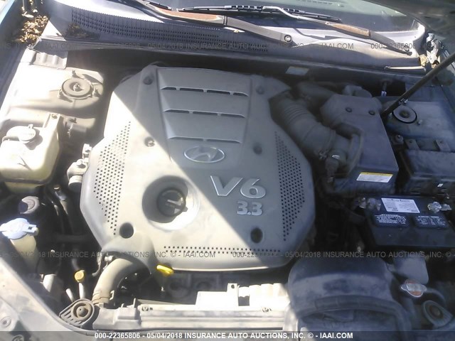 5NPEU46F96H087664 - 2006 HYUNDAI SONATA GLS/LX BLUE photo 10