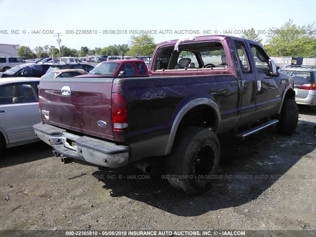 1FTWX31P67EA10287 - 2007 FORD F350 SRW SUPER DUTY BURGUNDY photo 4