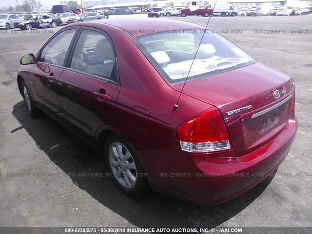 KNAFE221995627919 - 2009 KIA SPECTRA EX/LX/SX RED photo 3