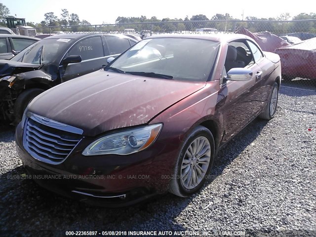 1C3BCBFG5CN143439 - 2012 CHRYSLER 200 LIMITED RED photo 2