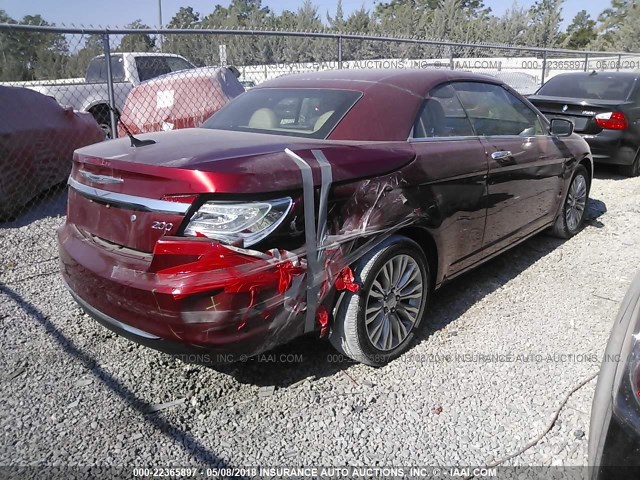 1C3BCBFG5CN143439 - 2012 CHRYSLER 200 LIMITED RED photo 4