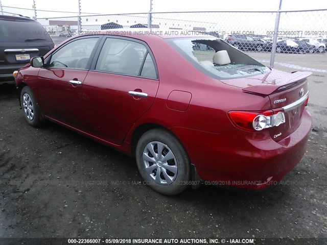 2T1BU4EE5BC725708 - 2011 TOYOTA COROLLA S/LE RED photo 3