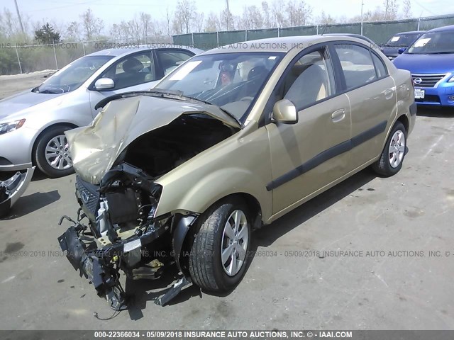 KNADE223696510351 - 2009 KIA RIO LX/SX GOLD photo 2