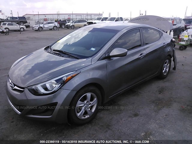 5NPDH4AE7EH513669 - 2014 HYUNDAI ELANTRA SE/SPORT/LIMITED GRAY photo 2