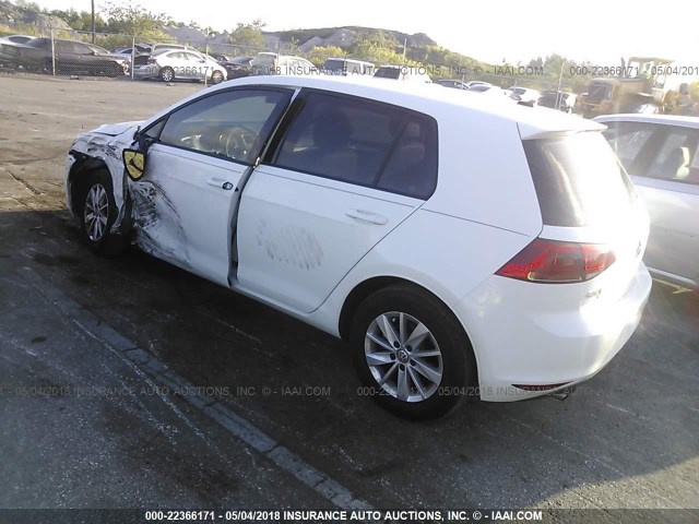 3VW217AU2FM092389 - 2015 VOLKSWAGEN GOLF WHITE photo 3