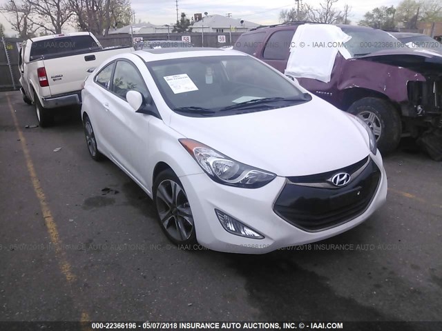 KMHDH6AE7DU018156 - 2013 HYUNDAI ELANTRA COUPE GS/SE WHITE photo 1