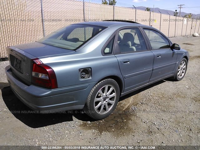 YV1TS91ZX31306625 - 2003 VOLVO S80 T6 TURBO BLUE photo 4